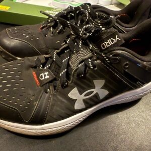 Under Armour Black Athletic Shoes with White Logo